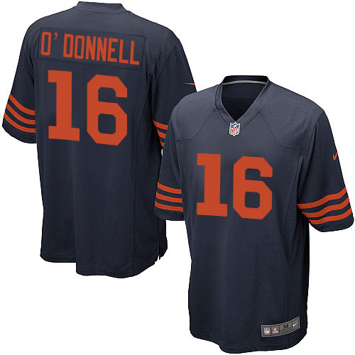 Men's Game Pat O'Donnell Nike Jersey Navy Blue Alternate - #16 1940s Throwback NFL Chicago Bears